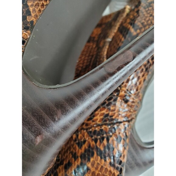 Noela Brown Faux Snakeskin Lace Up Platform Stiletto Boots Size 8.5M - Picture 9 of 10